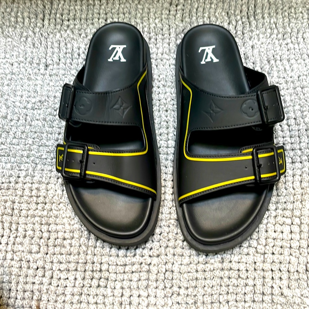 LV Black/Yellow Lvxnba Trainer Mules/Slides